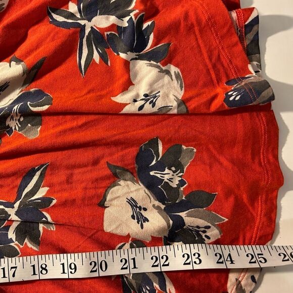 NEW Meadow Rue by Anthropologie Red Josalyn Floral Peplum Knotted Top Size Small - Picture 9 of 12